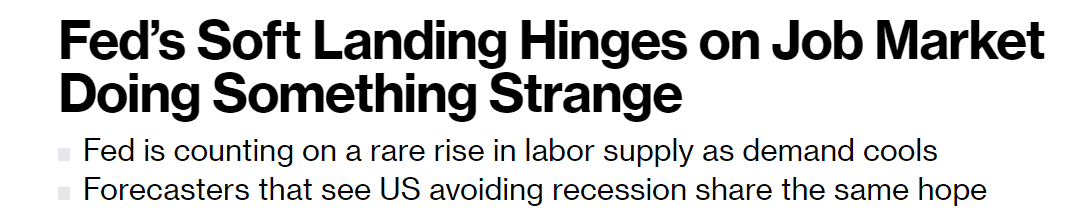 Fed’s Soft Landing Hinges on Job Market Doing Something Strange