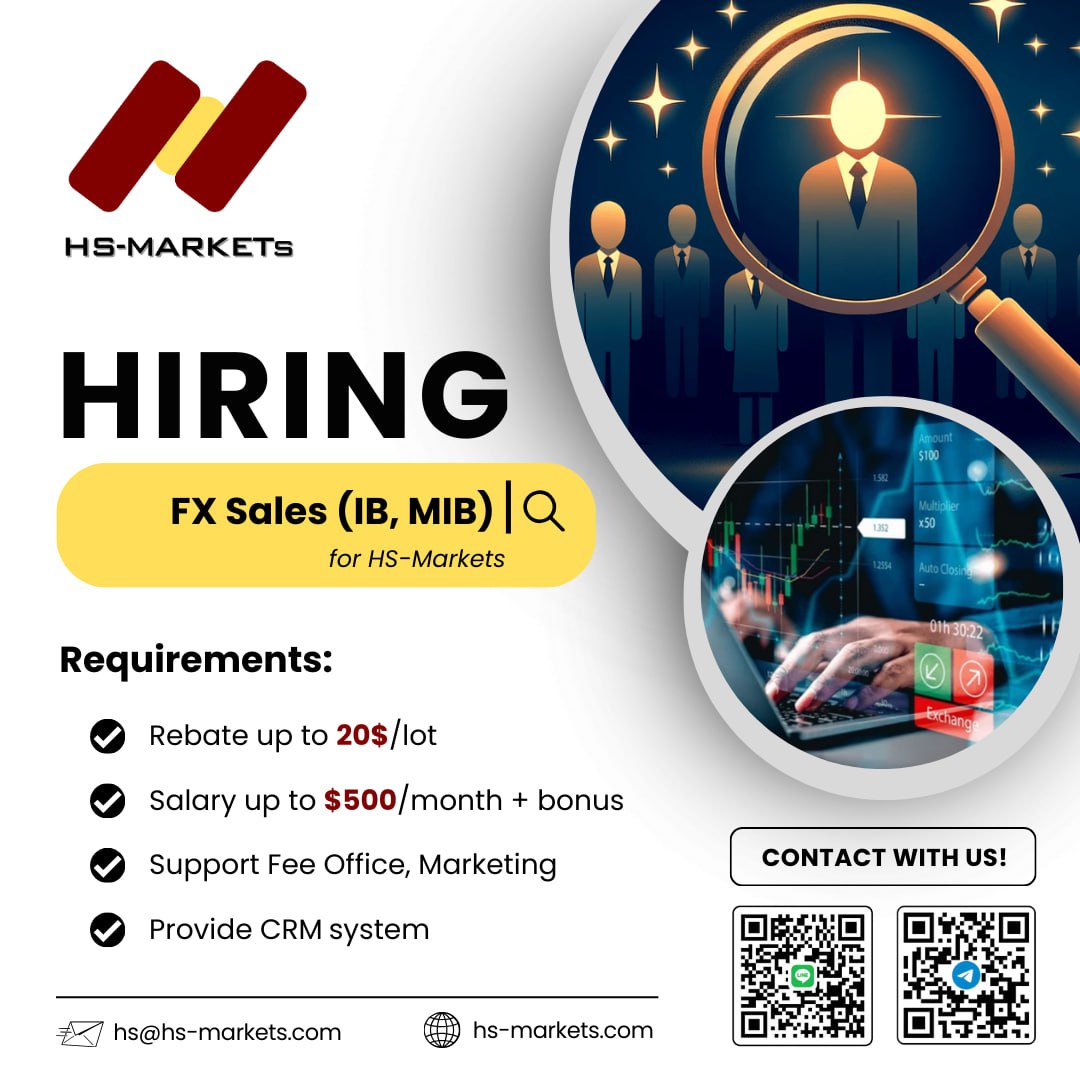We're Hiring: FX Sales (IB, MIB) for HS-Markets