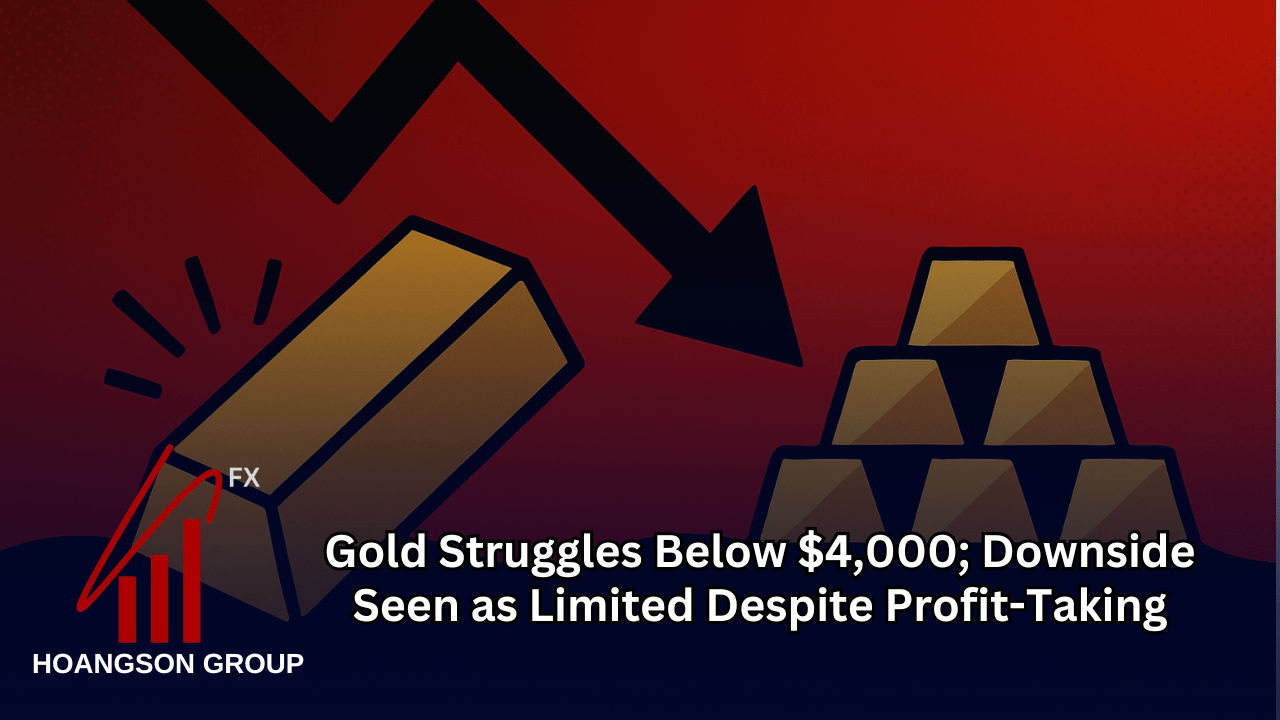 Gold Struggles Below $4,000; Downside Seen as Limited Despite Profit-Taking