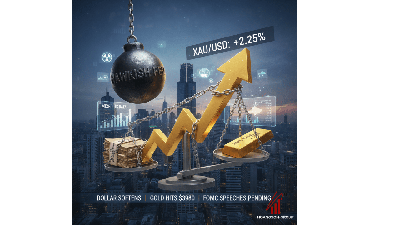 Gold Edges Up on Softer Dollar; Hawkish Fed Caps Gains